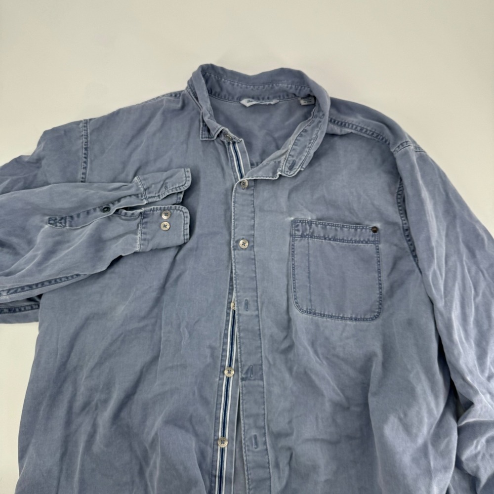 Tommy Bahama Mens‎ XL Blue Long Sleeve Button Up Shirt Casual Beach Aloha